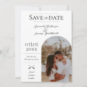Moderne Boho Arch-foto | Wit Bewaar de datum Save The Date (Voorkant)