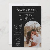 Moderne Boho Arch-foto | Zwart Sla de datum op Save The Date (Voorkant)