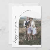 Moderne Boho Arch Gelukkig Nieuwjaar Foto Feestdagenkaart (Voorkant)