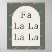 Moderne Boho Arch Groen en Goud Fa La Wall Art Poster (Voorkant)