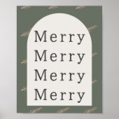 Moderne Boho Arch Groen en Goud Vrolijk Print (Voorkant)