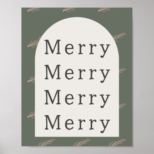 Moderne Boho Arch Groen en Goud Vrolijk Print (Voorkant)