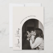 Moderne Boho Arch Groene gelukkigste feestdagen Fo Feestdagenkaart (Voorkant)