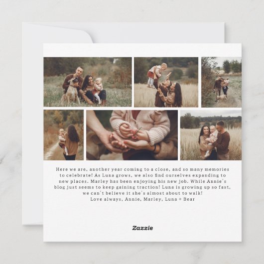 Moderne Boho Arch Holly Jolly Kerst Zeven Foto Feestdagenkaart (Achterkant)