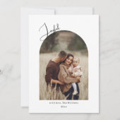Moderne Boho Arch Joyful Twee Foto Feestdagenkaart (Voorkant)