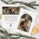 Moderne Boho Arch Joyful Twee Foto Feestdagenkaart