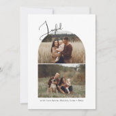 Moderne Boho Arch Joyful Twee Foto Feestdagenkaart (Voorkant)