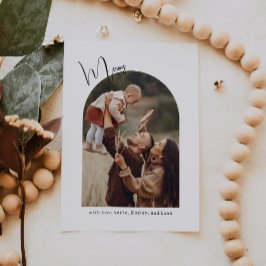 Moderne Boho Arch Merry One Foto Feestdagenkaart