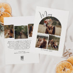 Moderne Boho Arch Merry Six Foto Kerstmis Feestdagenkaart<br><div class="desc">Vier de vreugde van het seizoen met deze moderne boog Merry six foto Kerstvakantie kaart. Het unieke en chique bewerkbare script creëer is een vleugje charme en individualiteit. Het eenvoudige, elegante zwart-wit ontwerp, met een klassieke bohemian boog lijst, roept een grillige winterambiance op. Het minimale en delicate feestelijke lettertype voegt...</div>