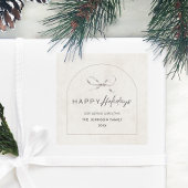 Moderne Boho Arch met Bow Familienaam Kerstmis Vierkante Sticker