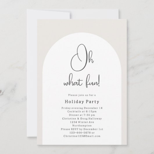 Moderne Boho Arch Oh Wat een leuk kerstfeest Kaart (Voorkant)