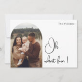 Moderne Boho Arch Oh Wat leuk Twee Foto Feestdagenkaart (Voorkant)