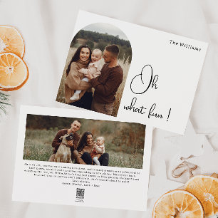 Moderne Boho Arch Oh Wat leuk Twee Foto Feestdagenkaart