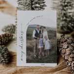 Moderne Boho Arch Vrolijk Kerstfeest Familie Foto Feestdagenkaart<br><div class="desc">Deze moderne boho arch Merry Christmas familie foto vakantie kaart is de perfecte eenvoudige vakantie groet. Het bohemien zwart-wit ontwerp heeft een unieke typografie met een minimalistische  stijl. Personaliseer de voorkant van de kaart met een foto,  uw familienaam en het jaar.</div>