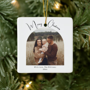 Moderne Boho Arch Vrolijk Kerstfeest Keramisch Ornament