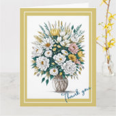 Moderne Boho Art Bloem In Een Vaas Dank U Kaart (Gele Bloem)