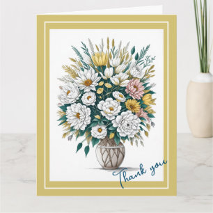 Moderne Boho Art Bloem In Een Vaas Dank U Kaart