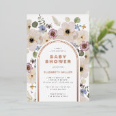 Moderne Boho Baby Shower Folie Uitnodiging (Staand Voorkant)