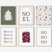 Moderne Boho Beige en Gouden Kerstboom Print