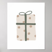 Moderne Boho Beige Kerstcadeau Wall Art Print (Voorkant)