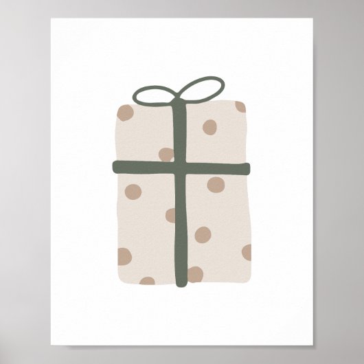 Moderne Boho Beige Kerstcadeau Wall Art Print (Voorkant)