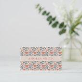 Moderne Boho Beige Thee Bloem Visitekaartje (Staand voorkant)