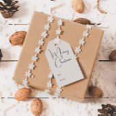 Moderne Boho Beige Vrolijk Kerstfeest Naar en Van Cadeaulabel