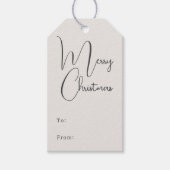 Moderne Boho Beige Vrolijk Kerstfeest Naar en Van Cadeaulabel (Voorkant)