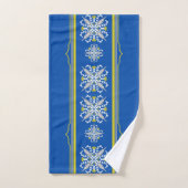 Moderne Boho Blauwe en Gele Naadloze Textuur Bad Handdoek (Handdoek)