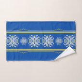 Moderne Boho Blauwe en Gele Naadloze Textuur Bad Handdoek (Handdoek)