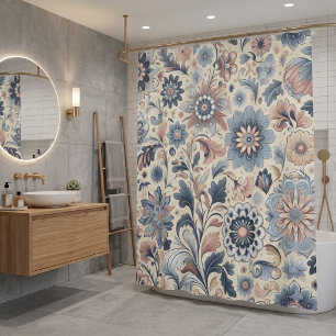 Moderne Boho Bloem Douchegordijn