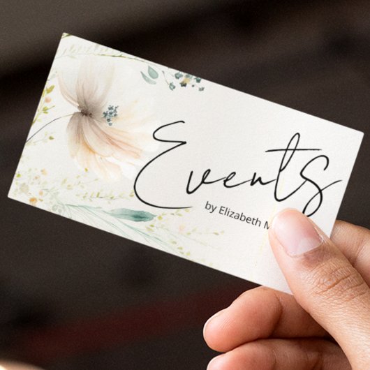Moderne Boho-bloem evenementenplanning Visitekaartje
