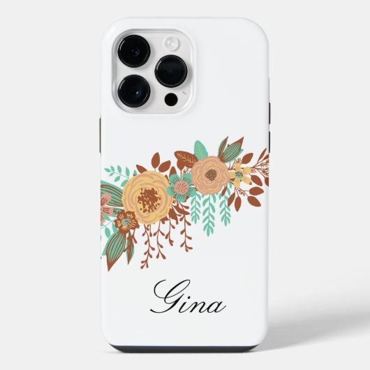 Moderne Boho Bloem iPhone Hoesje (Achterkant)