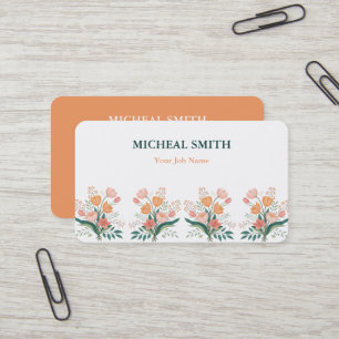 Moderne Boho Bloem Kraft Visitekaartje