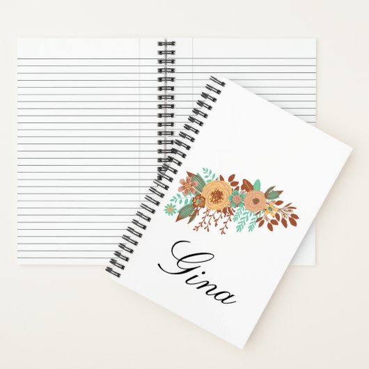 Moderne Boho Bloem Notitieboek (Binnen)
