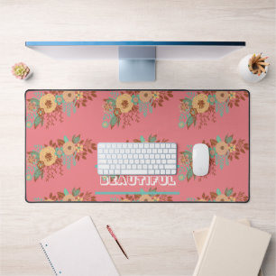 Moderne Boho Bloem Roze Bureaumat