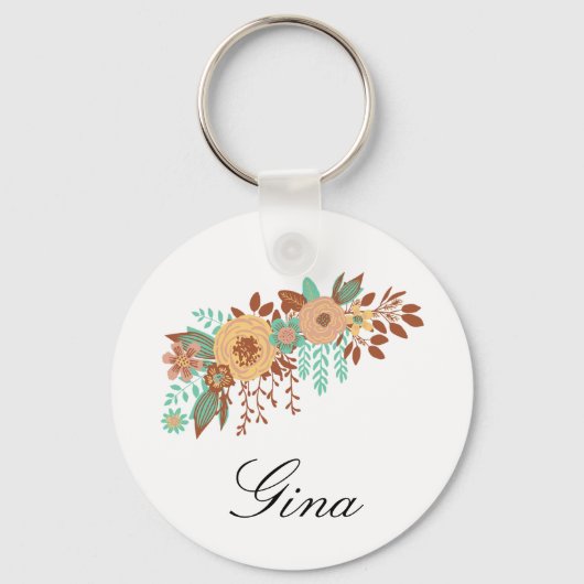 Moderne Boho Bloem Sleutelhanger (Voorkant)