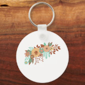 Moderne Boho Bloem Sleutelhanger (Achterkant)