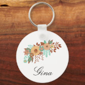 Moderne Boho Bloem Sleutelhanger (Voorkant)