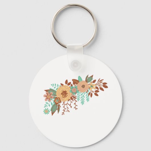 Moderne Boho Bloem Sleutelhanger (Achterkant)