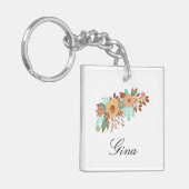 Moderne Boho Bloem Sleutelhanger (Voorkant Links)