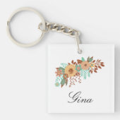 Moderne Boho Bloem Sleutelhanger (Voorkant)