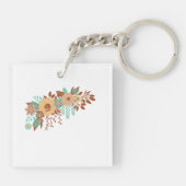 Moderne Boho Bloem Sleutelhanger (Achterkant)