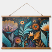 Moderne Boho Bloem Tapijt Hangend Wandkleed (Voorkant)