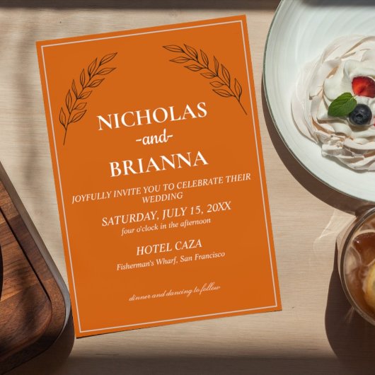 Moderne Boho Bloem Terracotta Verbrande Oranje Tro Kaart