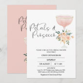 Moderne Boho bloemblaadjes Prosecco Vrijgezellenfe Kaart (Voorkant / Achterkant)