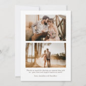 Moderne Boho Bloemen 3 foto's Huwelijk Bedankkaart (Achterkant)