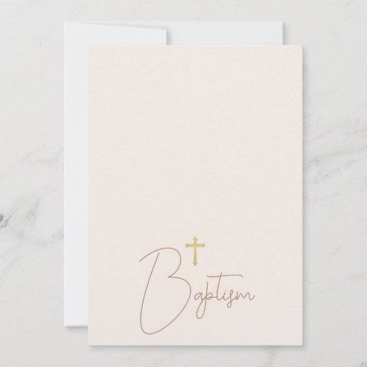 Moderne Boho Bloemen Bush Boog Doop Kaart (Achterkant)