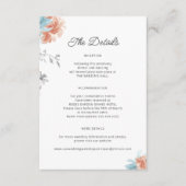 Moderne boho bloemen elegante bruiloft details informatiekaartje (Voorkant)