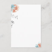 Moderne boho bloemen elegante bruiloft details informatiekaartje (Achterkant)